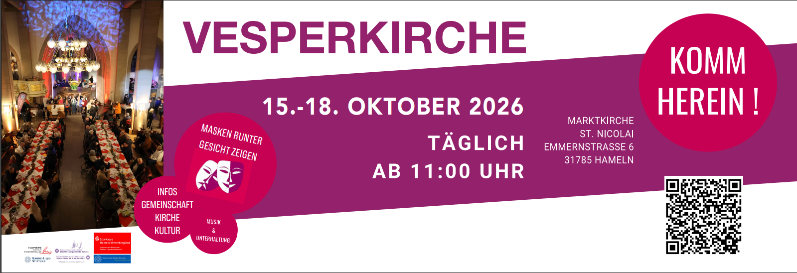 Vesperkirche 2026 - Masken runter, Gesicht zeigen